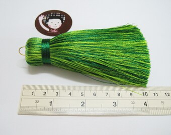 掛軸用タッセルセット（緑・茶色） 1 個のグリーン ビッグ タッセル