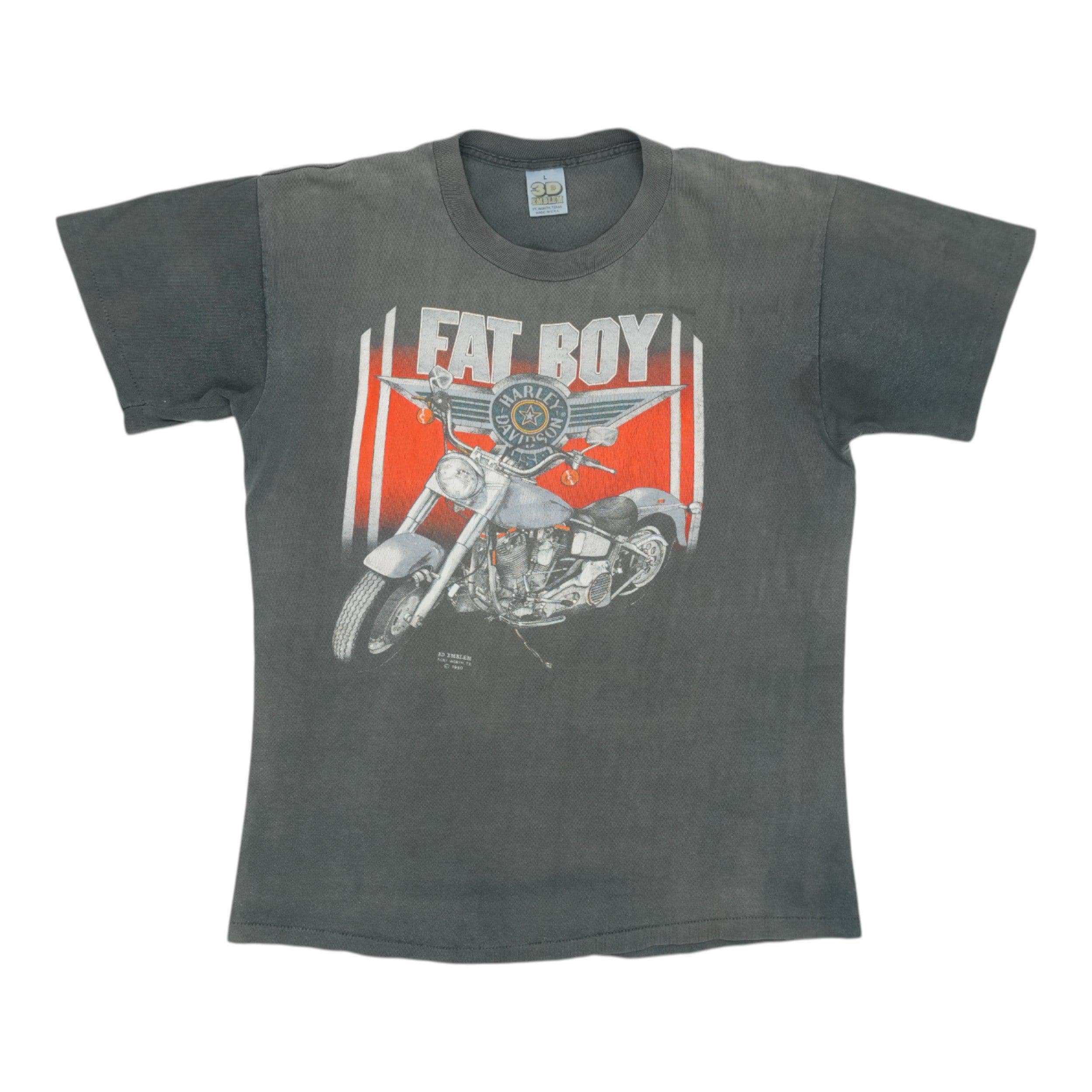 Vintage 1990 Harley Davidson Fat Boy 3D Emblem Shirt - Etsy