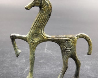 ミニギリシャブロンズ馬、古代ギリシャ幾何学時代の金属芸術彫刻
