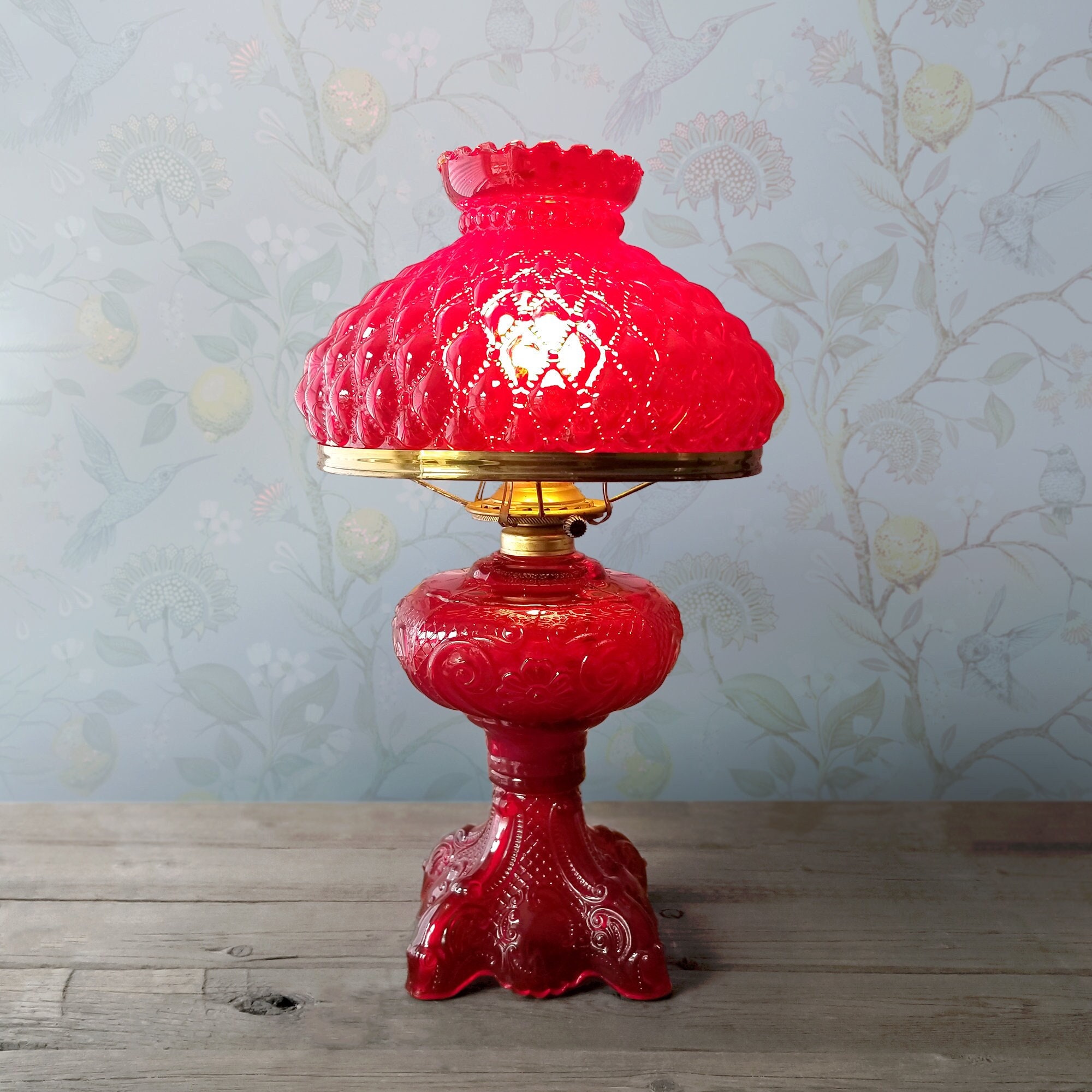 工芸品 Amberina Red amber Lamp Shade 工芸品 Amberina Red amber