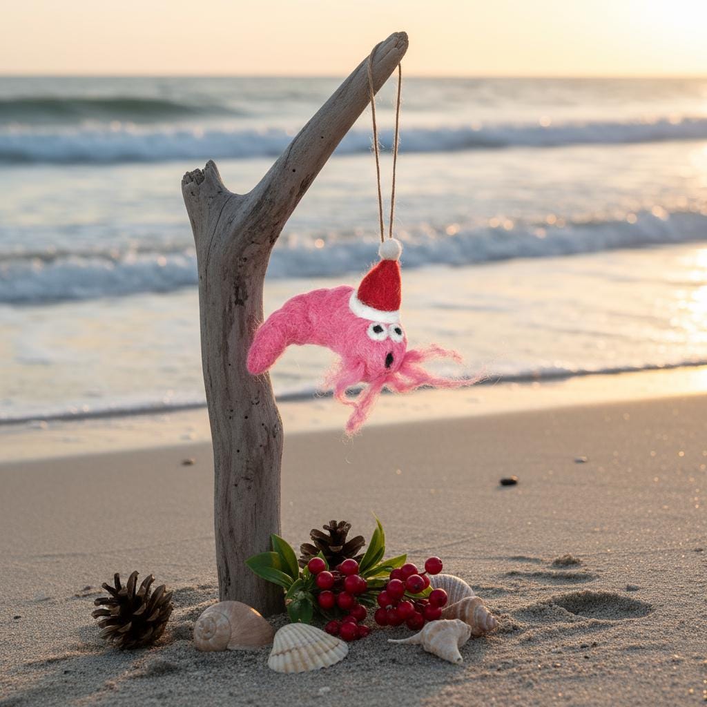 お祝いのエビ - クリスマス - とっても気持ちいい - 吊り下げ装飾 - 生