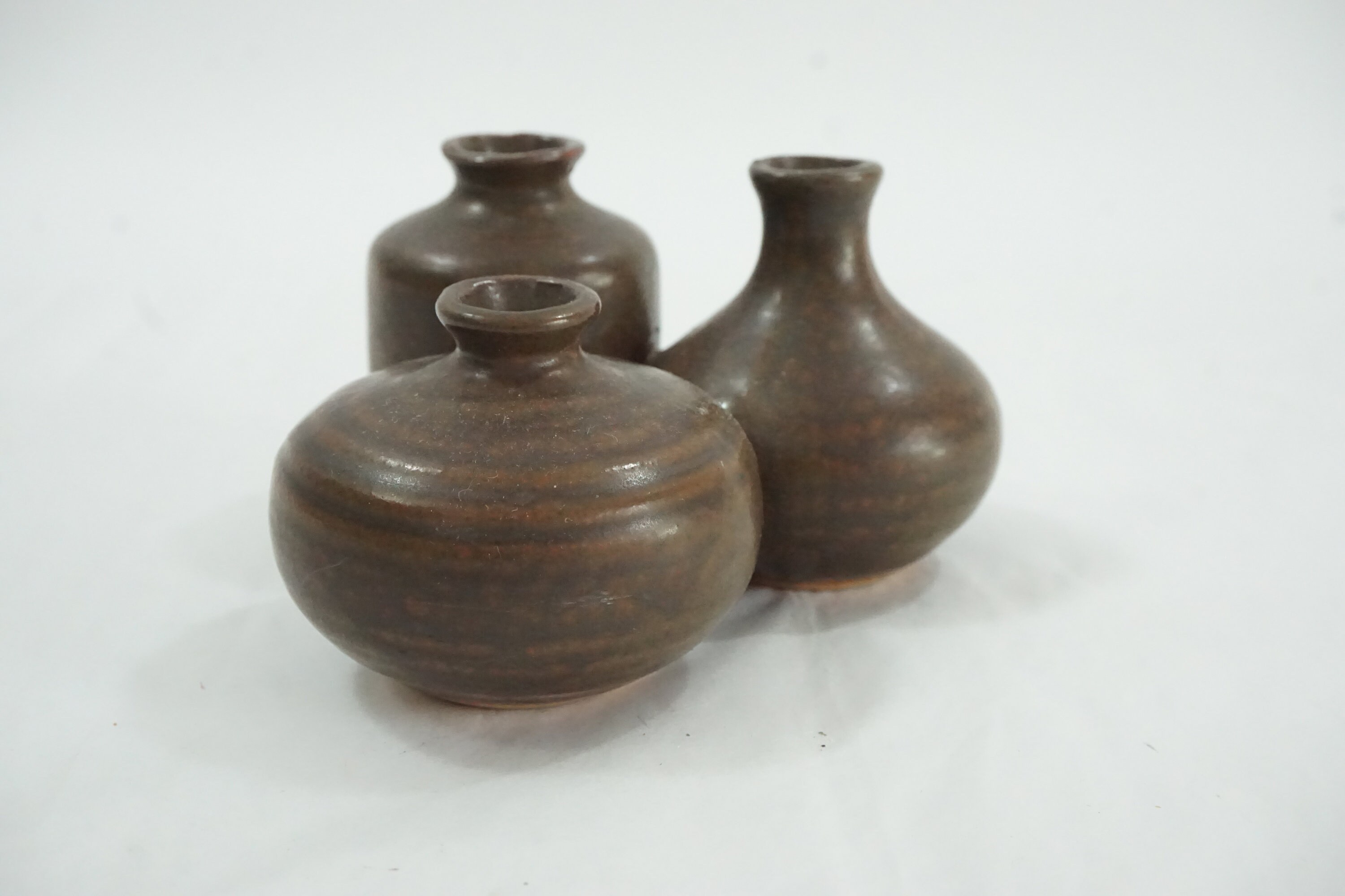 陶器の花瓶、茶色の花瓶、つぼみ用花瓶、陶器、ミニフラワー花瓶、陶器