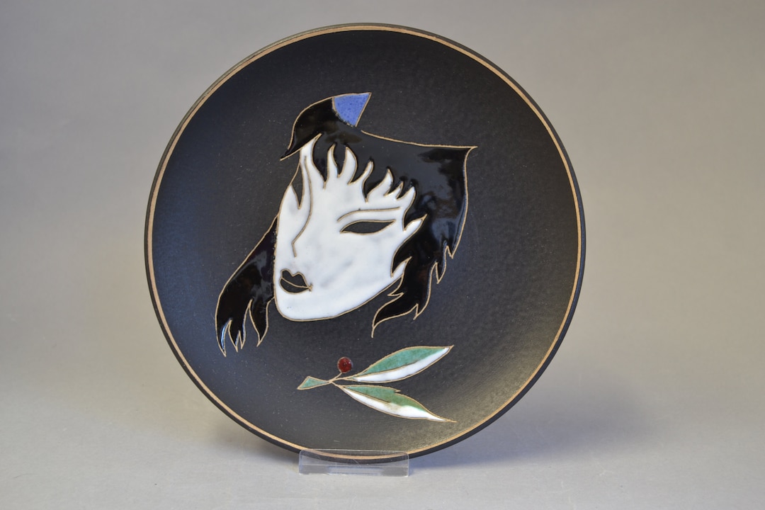 工芸品 Vintage Ruscha Fat Lava Wall Plate West German Fat Lava