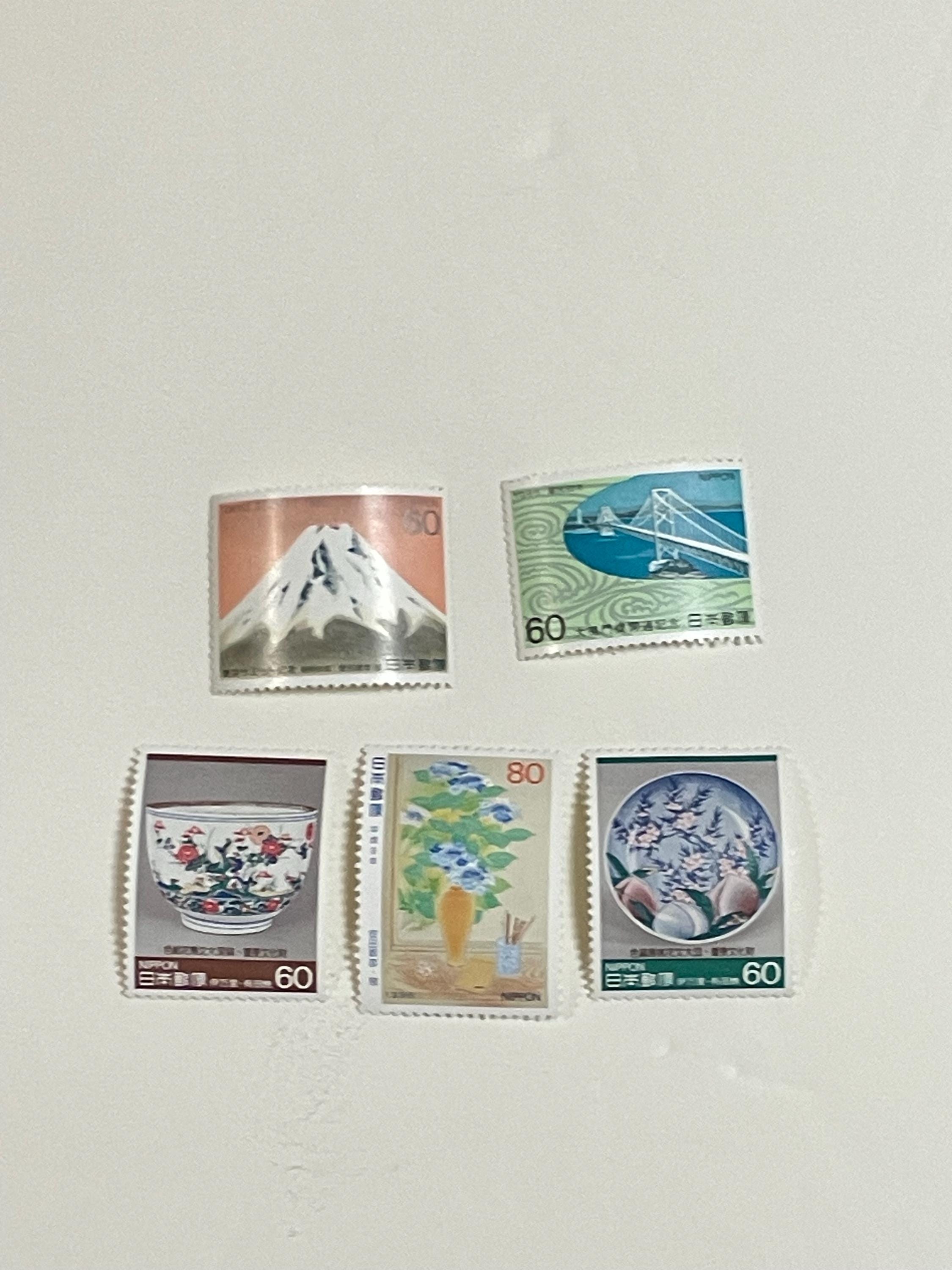 ヴィンテージ切手5枚、未使用の日本切手、コレクター向け、日本記念