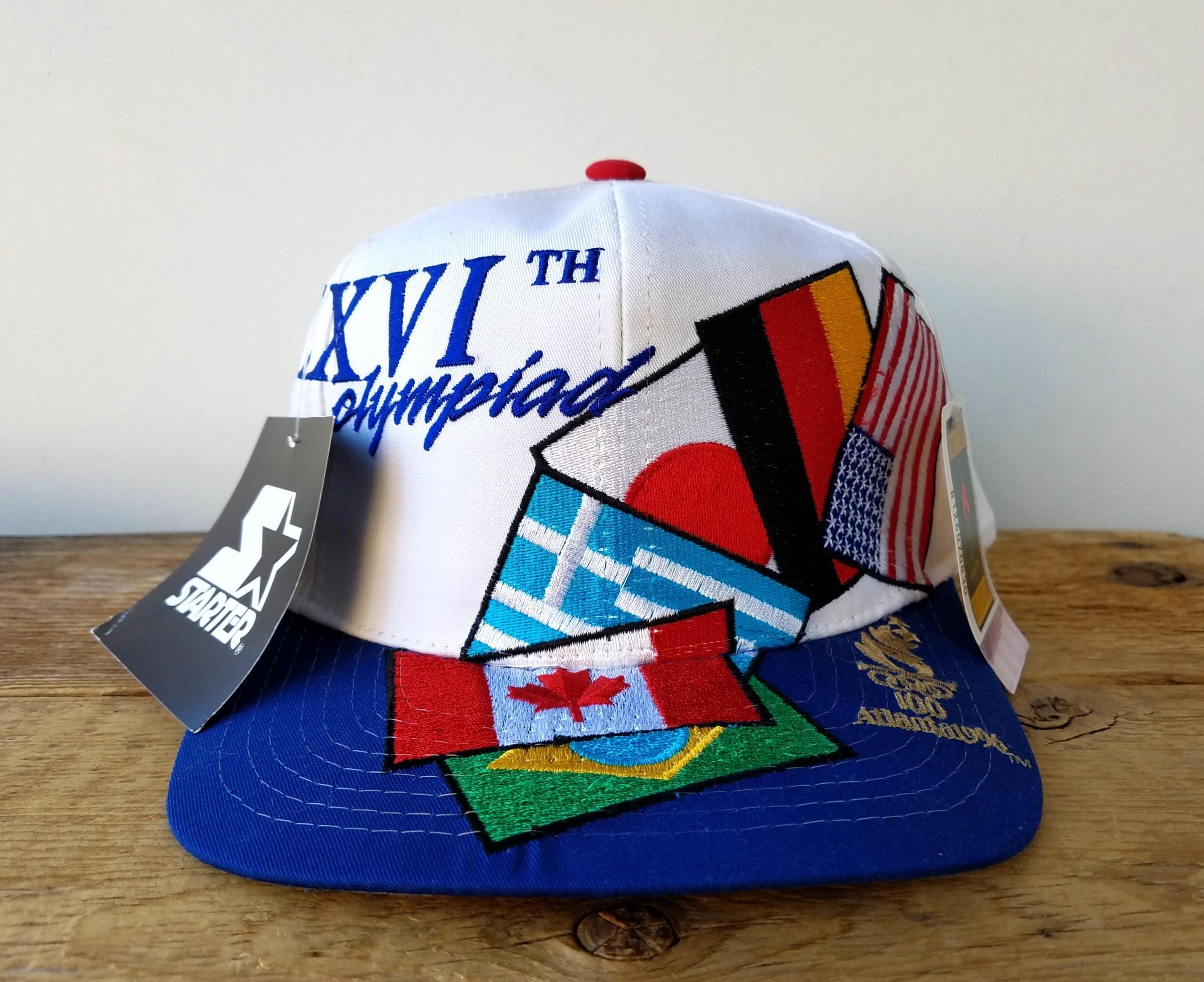 Vintage 90s ATLANTA 1996 Olympics World Flags STARTER Snapback Hat