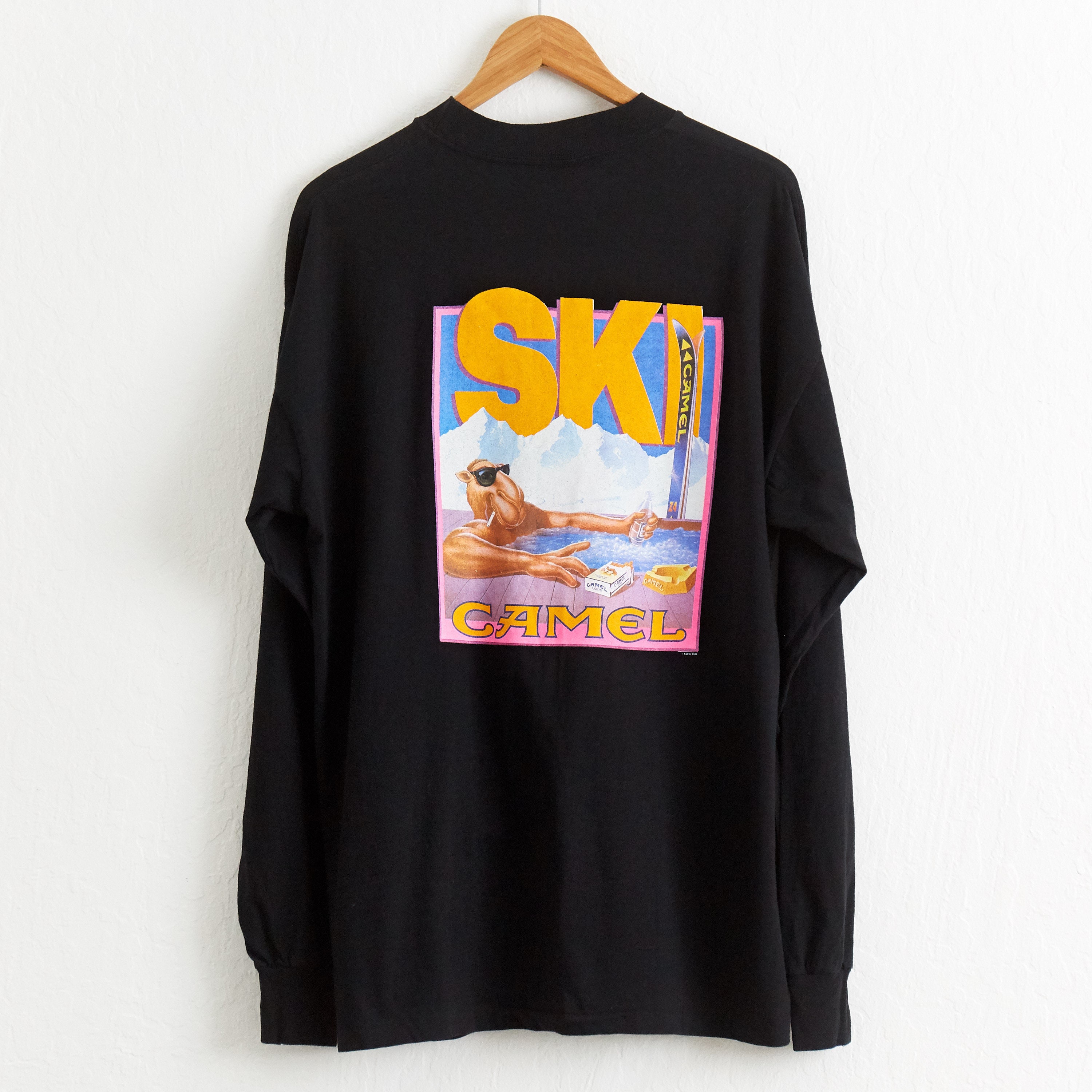 Vintage 1993 Camel Cigarettes Ski T-shirt: Joe Camel Montana, XL