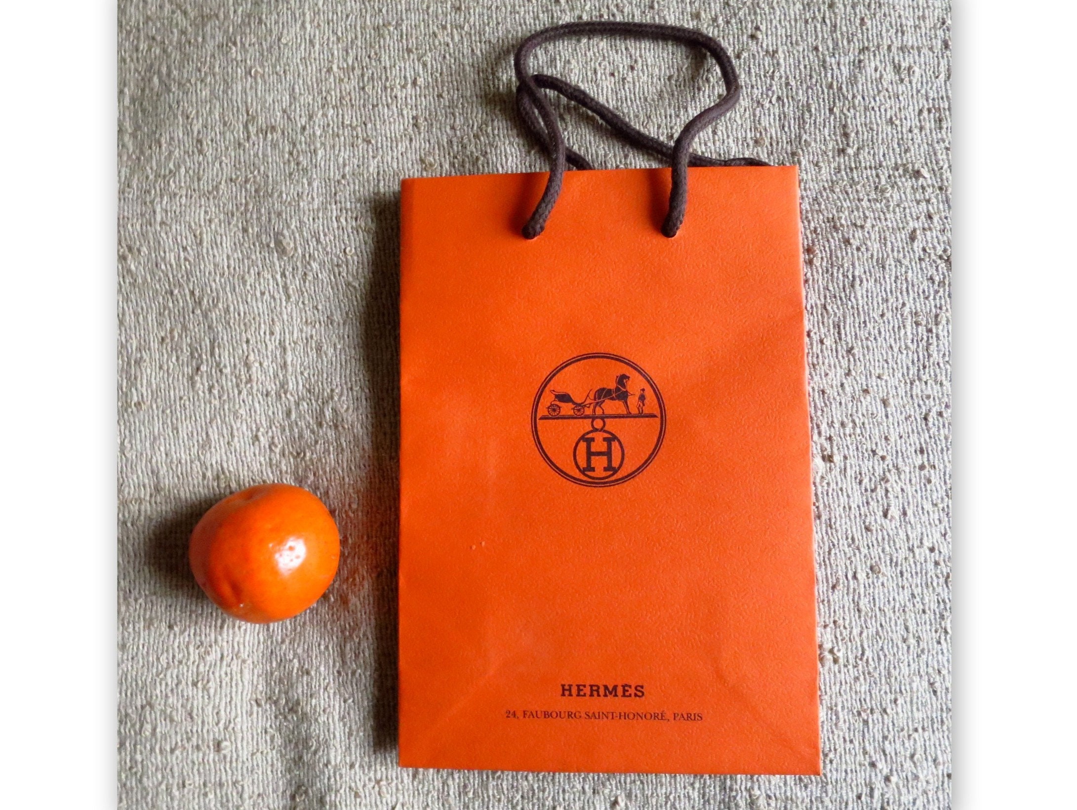 エルメス オレンジ 紙袋 ショッピング 21.7cm - Etsy 日本