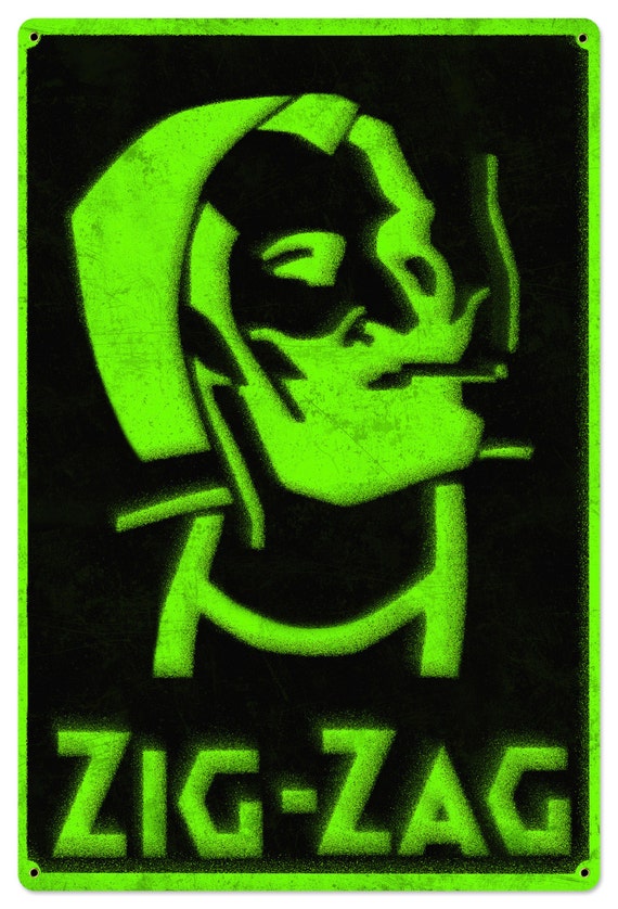 Zig-zag Man Rolling Papers Spray Art Metal Sign - Etsy