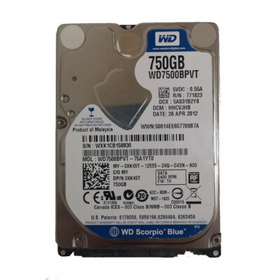 Western Digital 750GB WD7500BPVT 5400RPM SATA 2.5