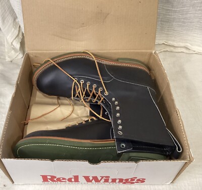 GREAT RED WING Made in USA 0919 BLACK Logger Work Boots NEW in Box