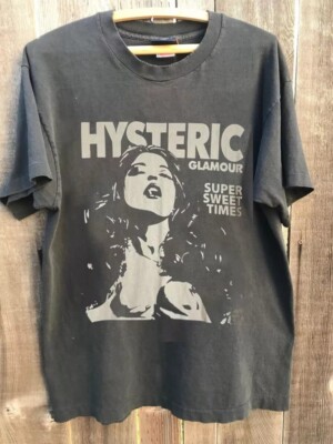 Hysteric Glamour 90s Retro Style Charcoal Reprint T shirt For Men