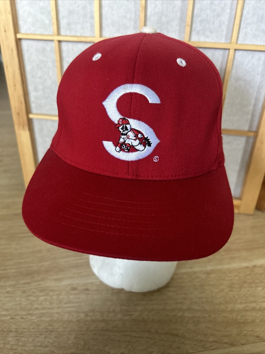 Vtg Stussy Sluggerz OG Flex Fit Reds Baseball Hat S Logo Size S-M