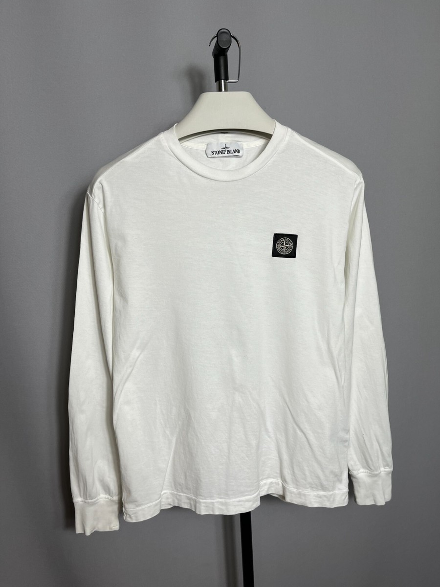 Men's Stone Island Long Sleeve T-Shirt White 721522713 Sz S | eBay