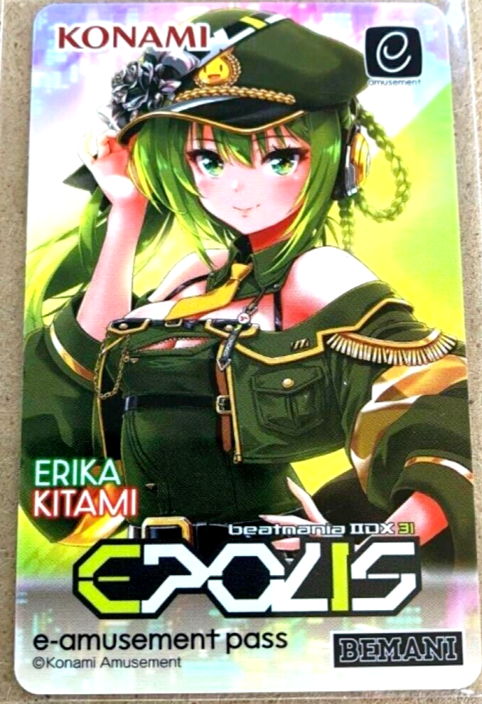 KONAMI e-AMUSEMENT PASS Card Beatmania IIDX 31 EPOLIS Erica Kitami