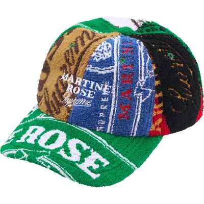 Supreme x Martine Rose Towel 6-Panel Cap Black Natural Green