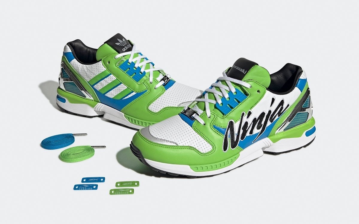Size 13 - Kawasaki Ninja x adidas ZX 8000 White Green for sale