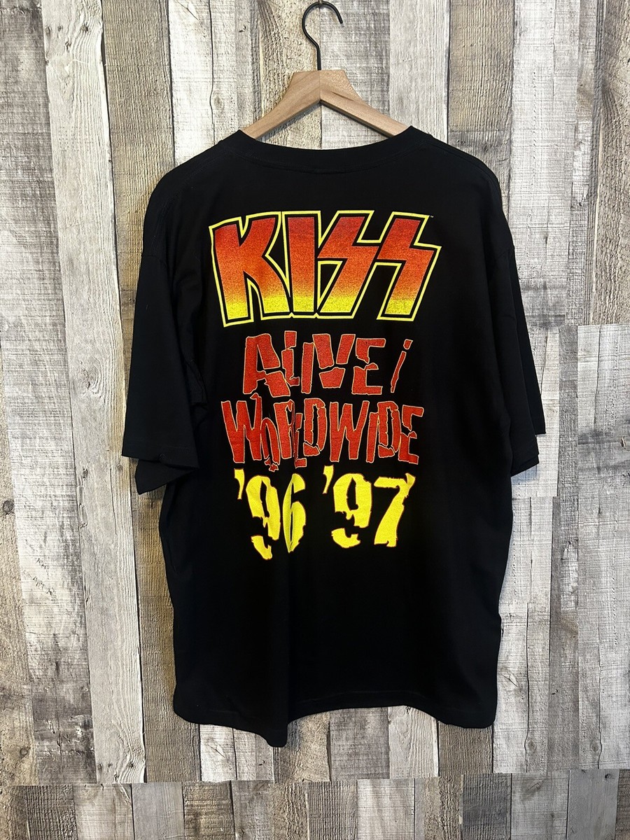 Vintage Kiss Alive Worldwide Shirt 96' 97' Tour Concert 90s Band