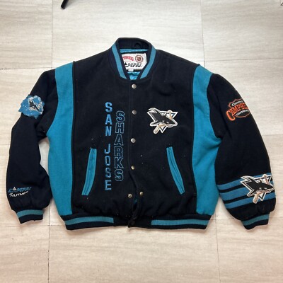 Vintage Nutmeg San Jose Sharks Wool Jacket Men's XL Campri Quilted