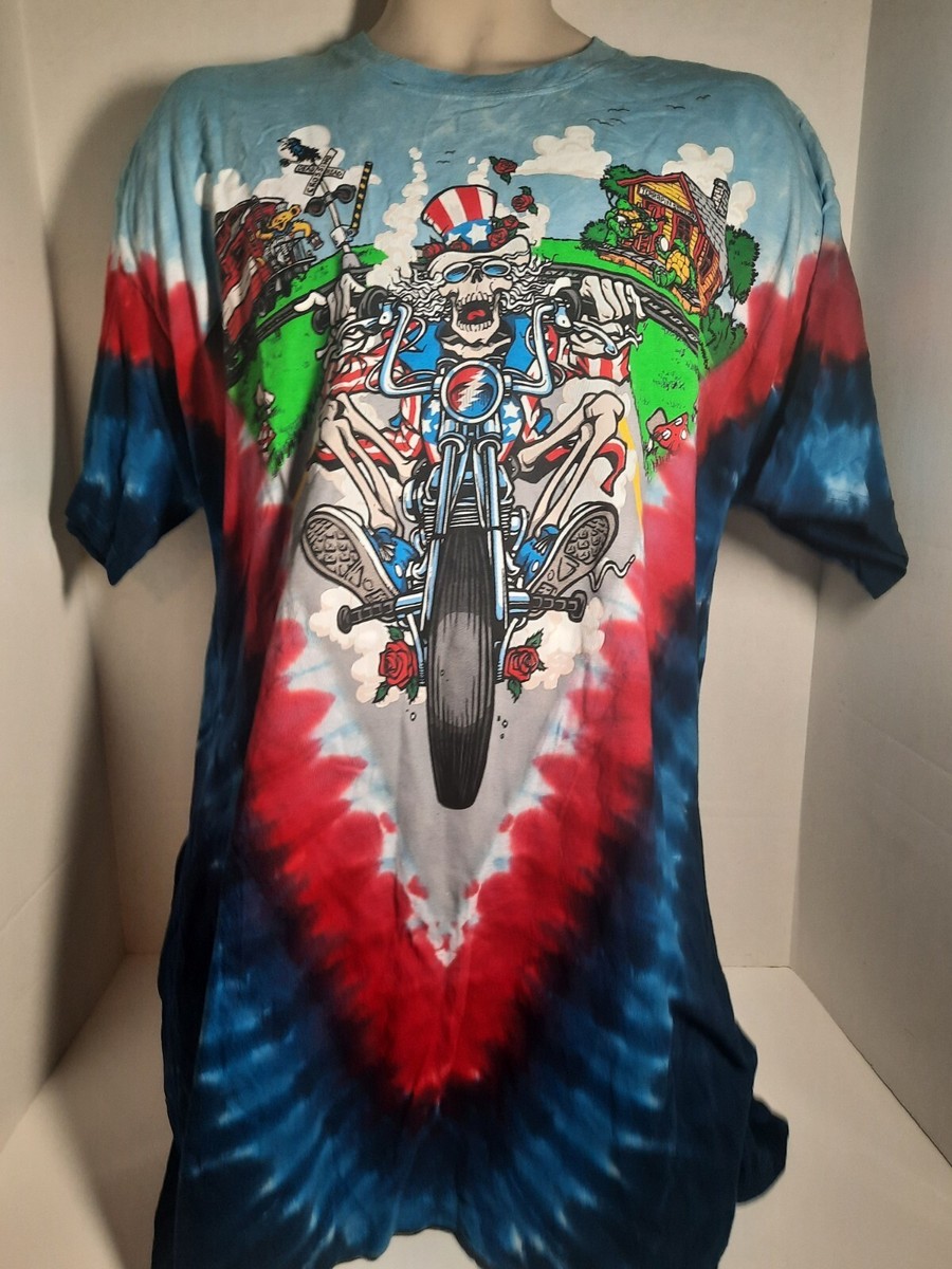 The Grateful Dead Tie Dye XL Motorcycle Skull Tour shirt RARE