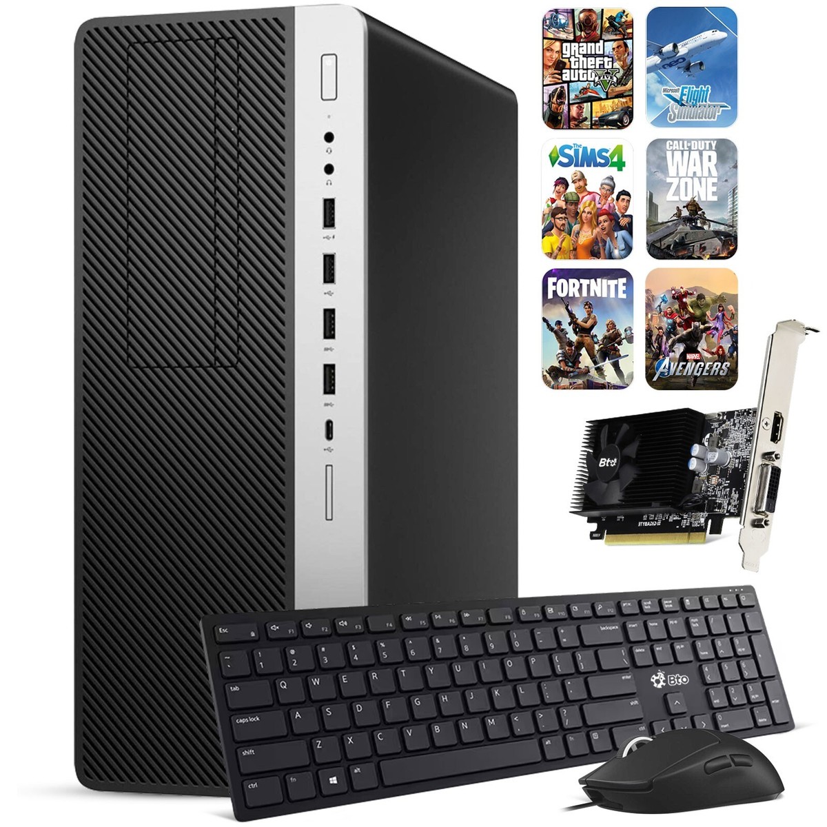 HP G4 Gaming Tower Desktop PC i5-8500 64GB Ram 2TB SSD Nvidia GTX