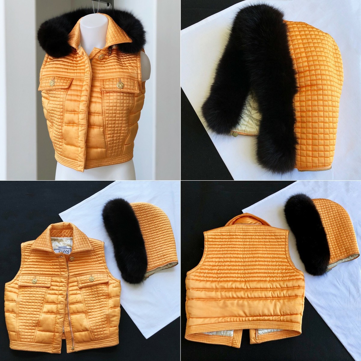 1992/93 GIANNI VERSACE sleeveless quilted puffer jacket w