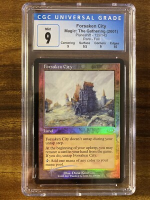 MTG✨FORSAKEN CITY FOIL✨Planeshift CGC Quad 9's++ MINT RARE Land