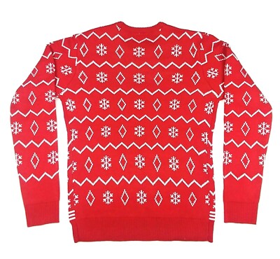 BUDWEISER BEER Mens Christmas Holiday Novelty Knit Crew Sweater