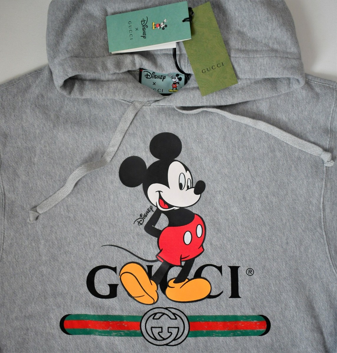 🆕️ GUCCI x DISNEY MICKEY MOUSE Gray Cotton HOODED Sweatshirt