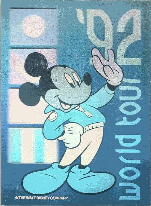 Walt Disney Mickey Mouse '92 World Tour Double Sided Hologram Card