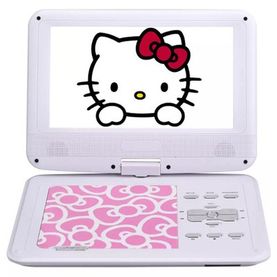Hello Kitty Portable DVD Player White Car Adapter Bag Included