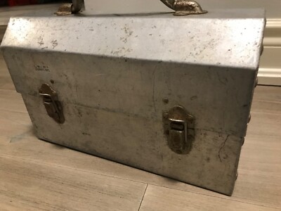 L MAY MFG Vintage Aluminum Miners Lunch Box Pail - Sudbury Ontario