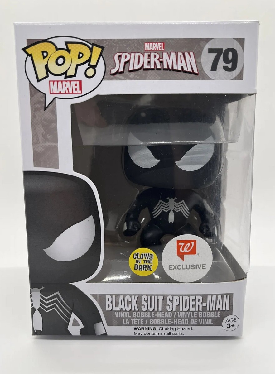 Funko POP Glow In The Dark Black Suit Spider-Man 79 GITD Walgreens