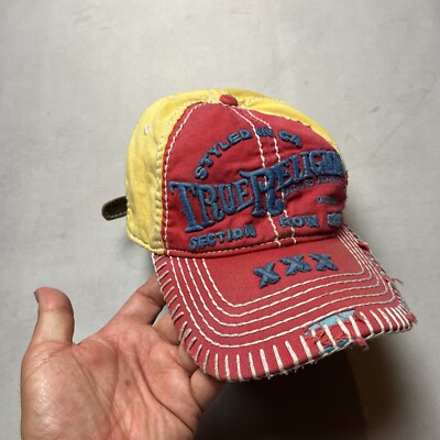 Vintage True Religion Rare XXX distressed trucker baseball Hat Cap