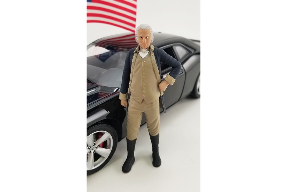 Dodge Challenger SRT8 w/ George Washington Figurine and US Flag