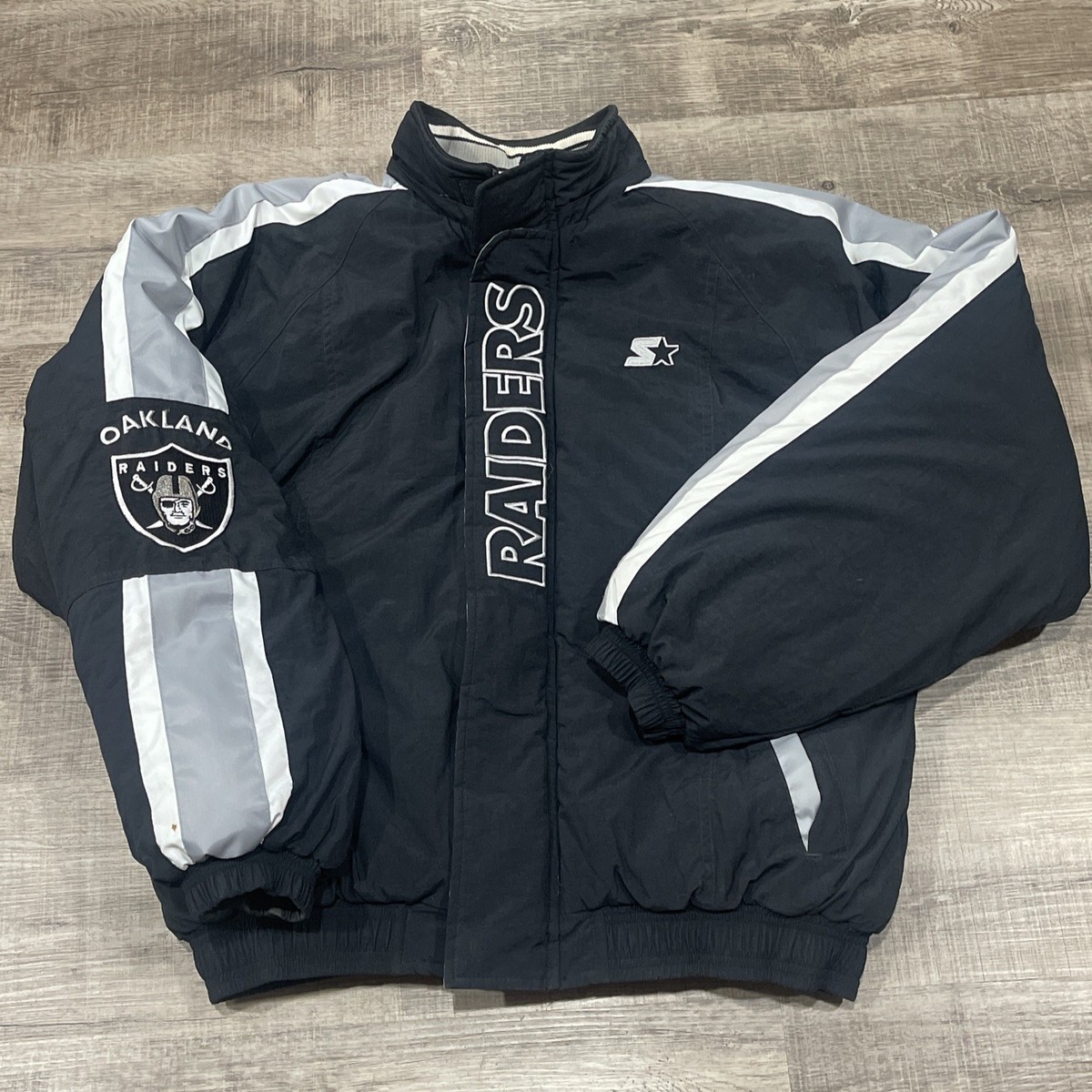 90s 米国製Starter Raiders ナイロン ジャケット XL Vintage Oakland