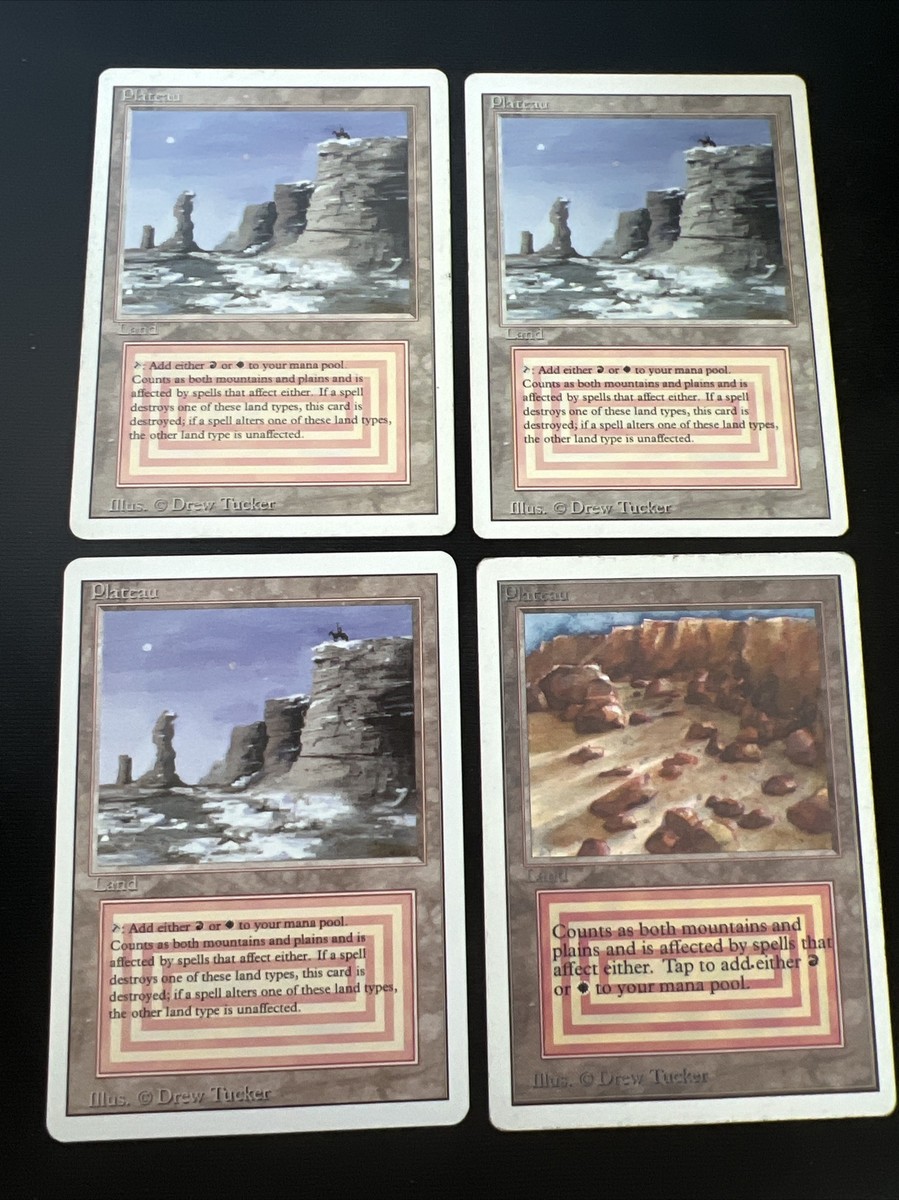 Complete Set Of 4 MTG Plateau 3x Revised 3rd Edition 1x Unlimited