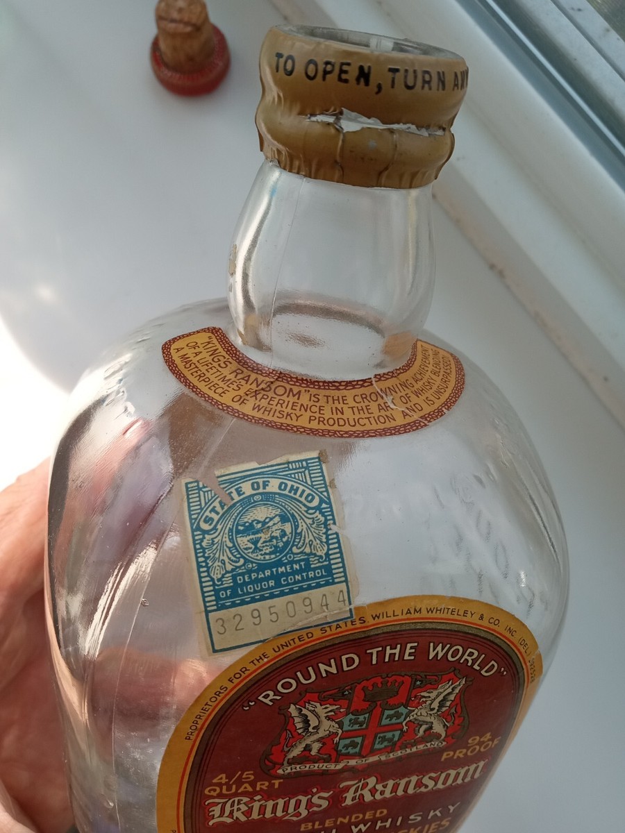 VINTAGE KING'S RANSOM SCOTCH WHISKY BOTTLE ROUND THE WORLD BLEND