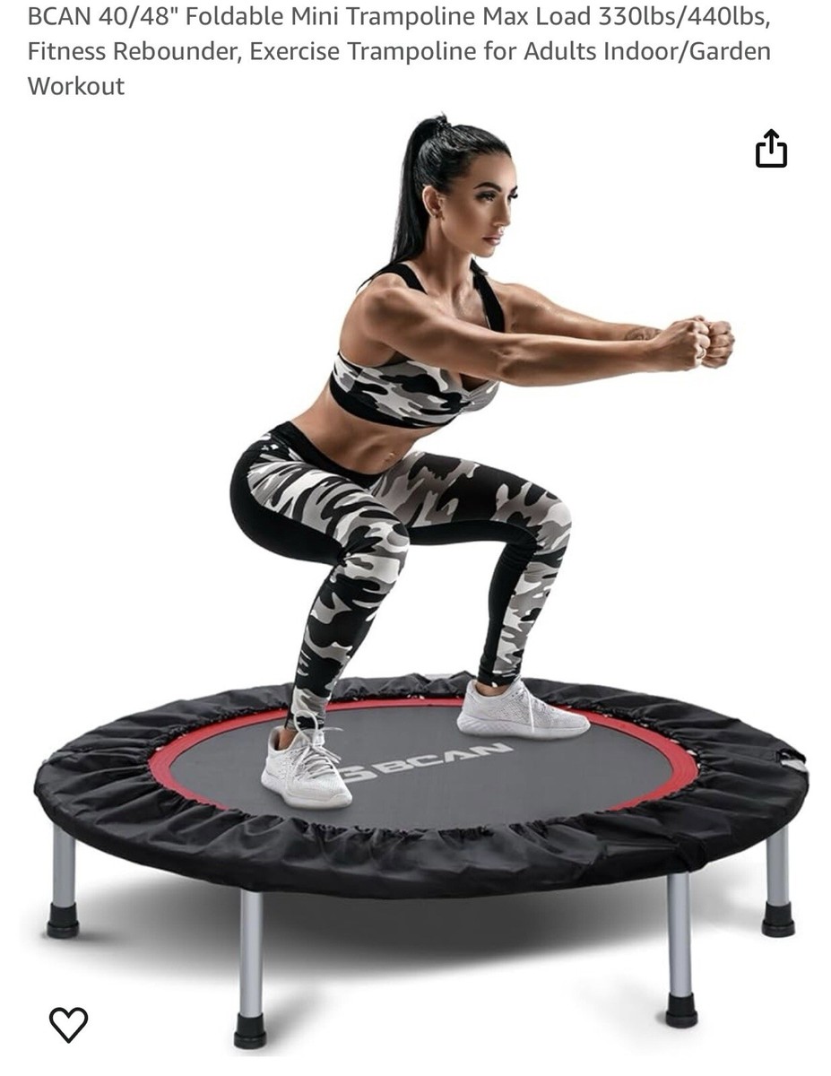 BCAN Trampoline for Fitness Rebounder & Adjustable Foam Handle