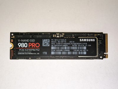 Samsung 980 PRO 1TB SSD, PCIe 4.0 x 4 M.2, M.2 2280 Internal Solid
