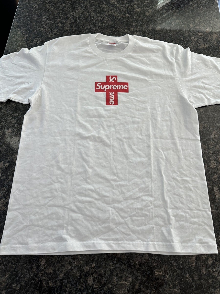 Supreme Cross Box Logo Tee Black White F/W 20 | eBay