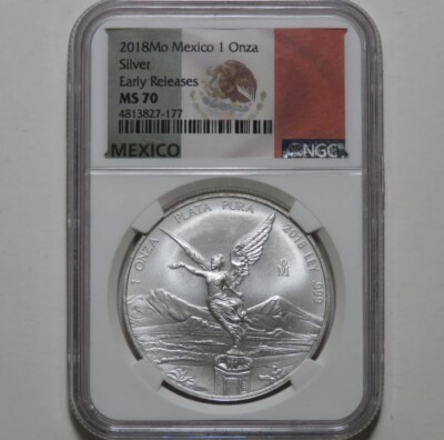 メキシコ 1oz オンザ リベルタ 銀貨 MS70 ケース割れ 発行25000枚 2024