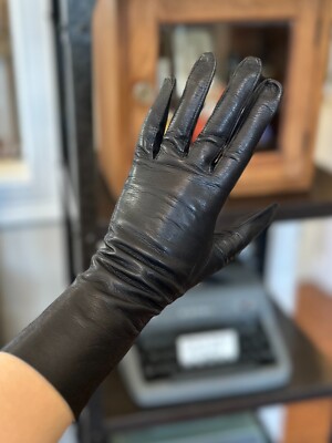 Madova] マドヴァ レザーグローブ 革手袋 ブラック黒 7 1/2 Vintage