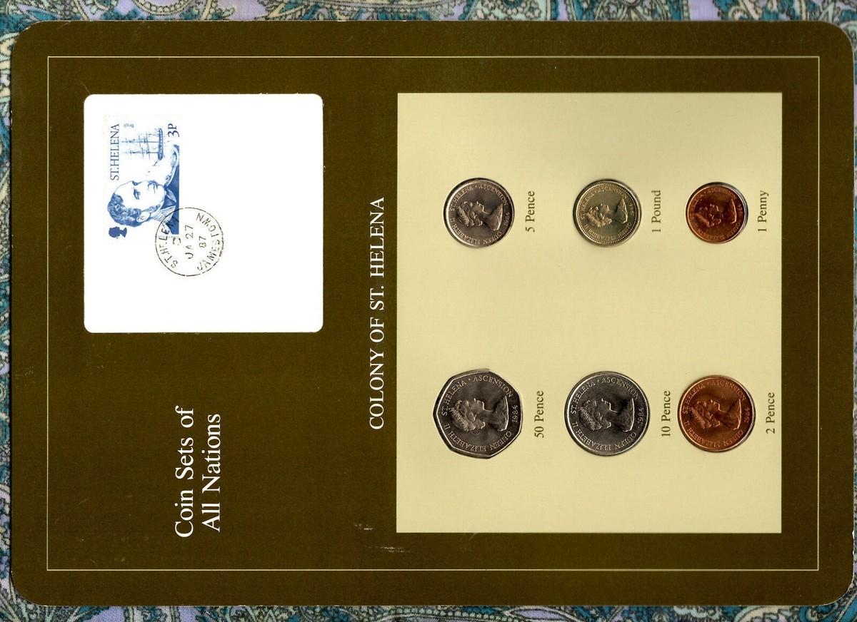 Coin Sets of All Nations St. Helena 1984 UNC 1 Pound 50,10,5,2,1