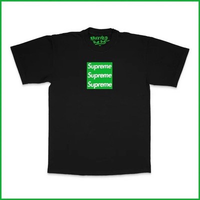 Size L - Supreme AssPizza Triple Box Logo Tee Black Revived Green