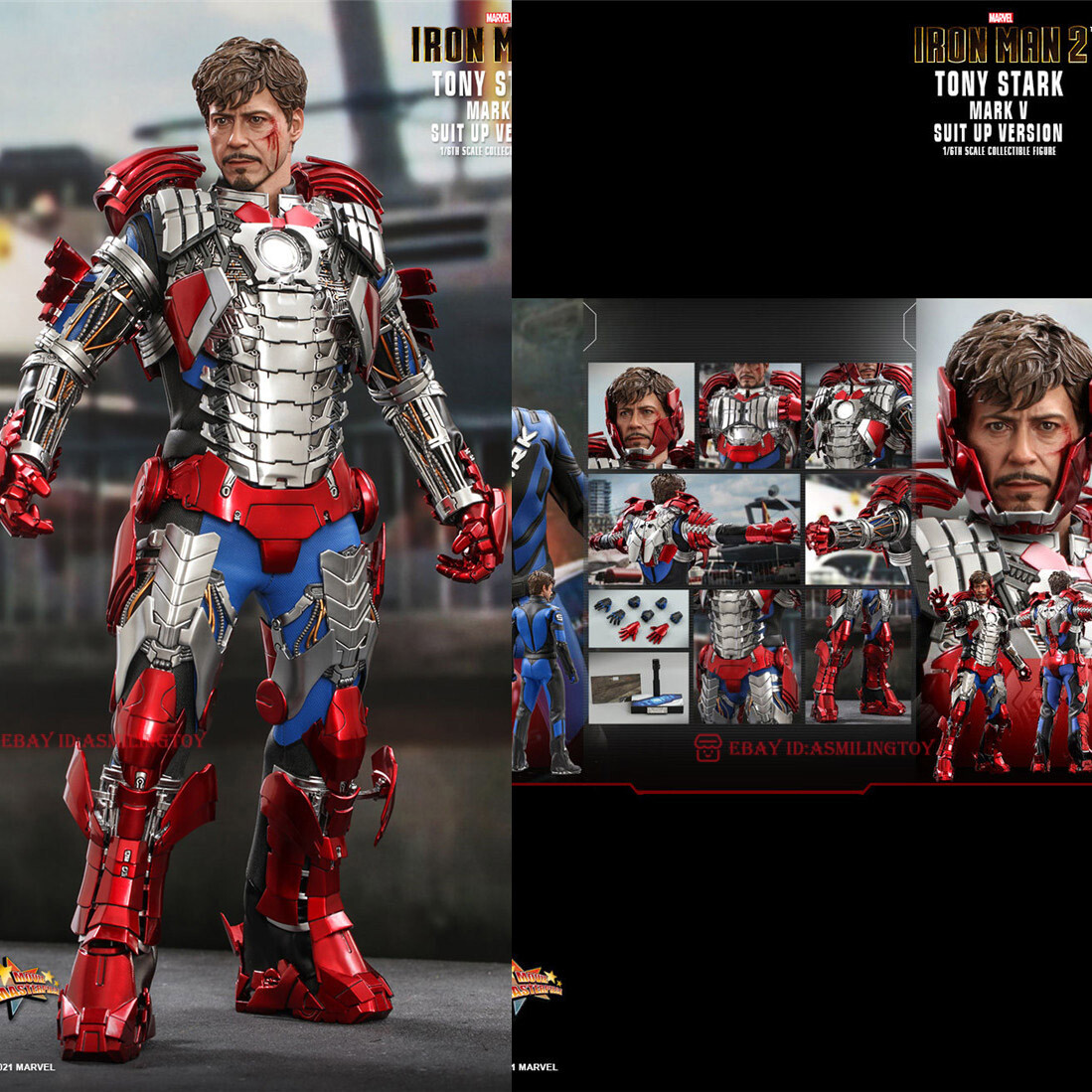 Hot toys Iron Man 2 Tony Stark Mark 5 Suit up Standard ver 1/6