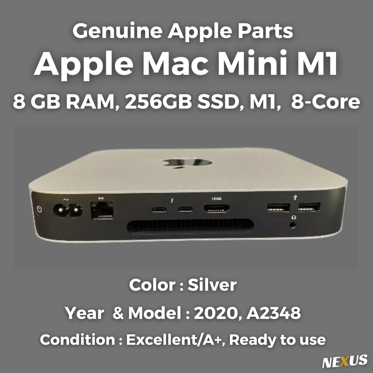 Apple Mac Mini (256GB SSD, M1 8-Core, 8 GB RAM) - Silver, A2348
