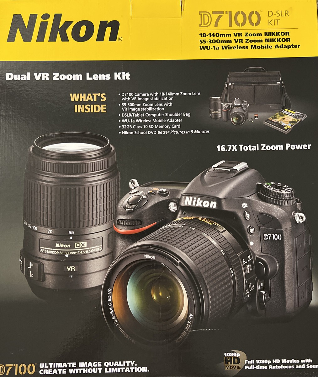 Nikon D7100 24.1MP D-SLR Camera, Dual VR Zoom Lens Kit, 18-140mm
