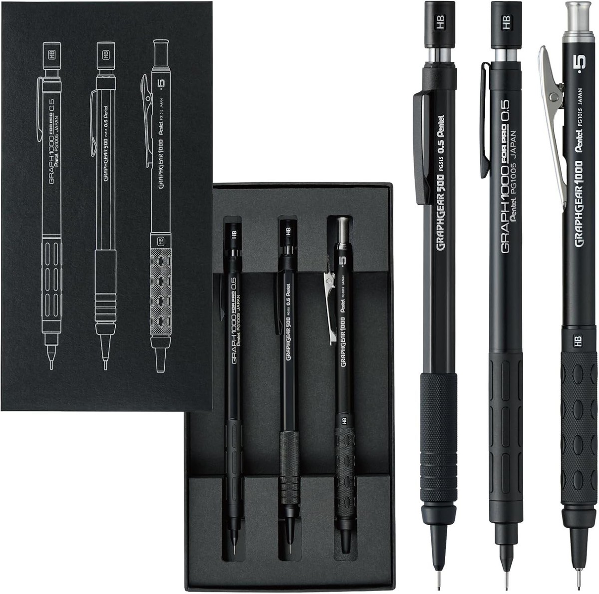 Pentel 60th Anniversary Limited Black Graph1000/GraphGear Set