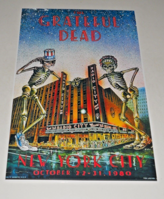 Large Grateful Dead 1980 Halloween NYC Radio City Poster Jerry