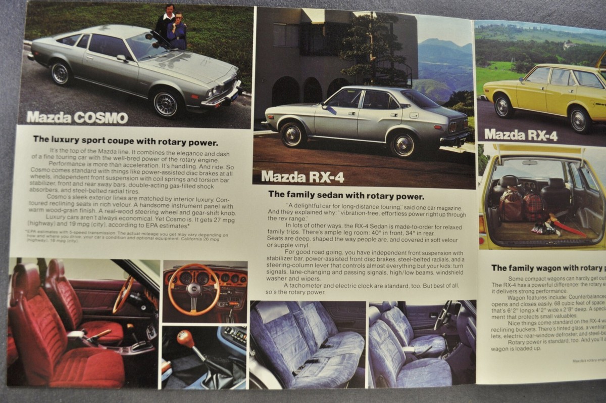 1978 Mazda Rotary Brochure Cosmo RX3 SP Coupe RX4 Wagon Sedan